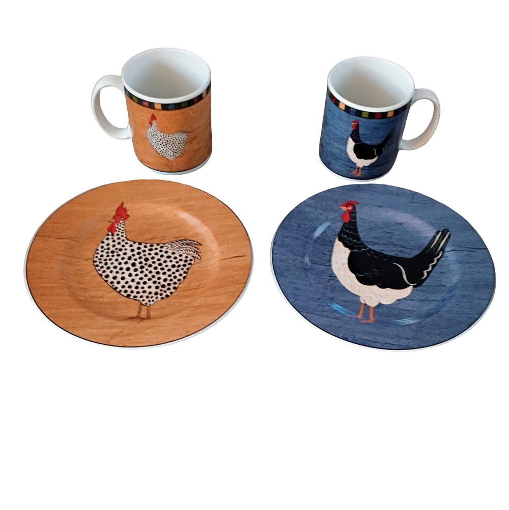 Brandon House Country Quartet By Sakura 2 Cups 2 Plates